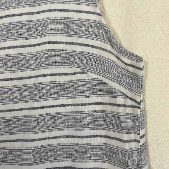 Sleeveless Linen-Cotton Striped Dress/Tunic, M - Picture 4 of 7